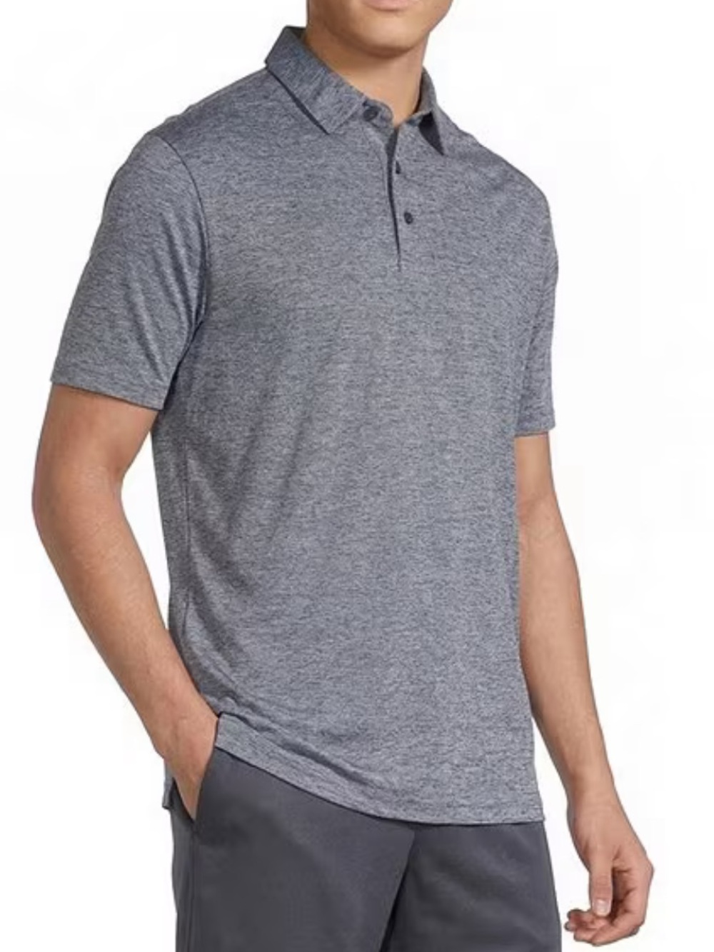 Cremieux Performance- Gray Short-Sleeve Polo Shirt - XL